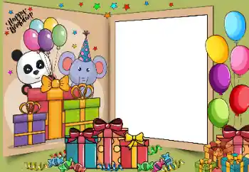 PhotoEffect da categoria Dia de Anos № 205758. Texto na moldura: Happy Birthday!