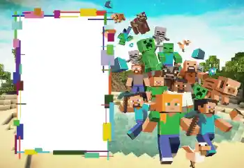 PhotoEffect da categoria Diversas infantis № 166509. Texto na moldura: Minecraft