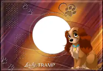PhotoEffect da categoria Diversas infantis № 175348. Texto na moldura: Lady and the Tramp