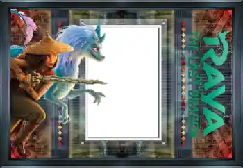 PhotoEffect da categoria Diversas infantis № 190582. Texto na moldura: Raya and the last dragon