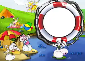 Texto na moldura: À beira-mar