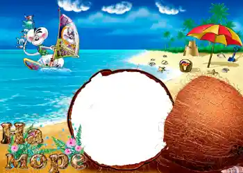 Texto na moldura: À beira-mar