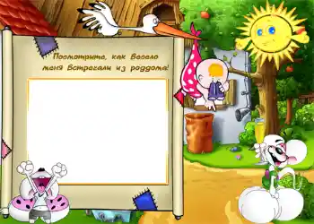 PhotoEffect da categoria Primeiro ano № 771. Texto na moldura: Saída da maternidade