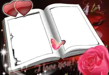 Texto na moldura: I love you Texto na moldura: I love you