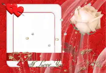 Texto na moldura: I love you Texto na moldura: I love you