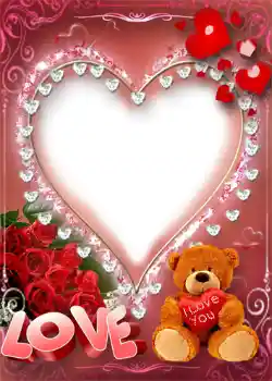 Texto na moldura: I love you! Texto na moldura: I love you!