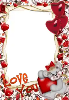 Texto na moldura: I love you Texto na moldura: I love you