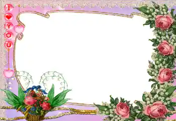 Texto na moldura: I love you Texto na moldura: I love you