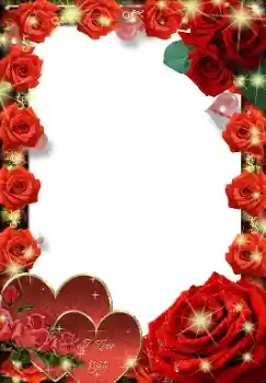 Texto na moldura: I love you Texto na moldura: I love you