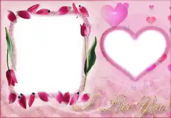 Texto na moldura: I love you! Texto na moldura: I love you!