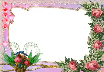 Texto na moldura: I love you Texto na moldura: I love you