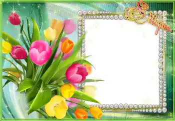 Texto na moldura: 8 de março