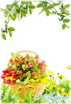 PhotoEffect da categoria Postais de 8 de Março № 180840. Texto na moldura: 8 de março