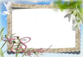 PhotoEffect da categoria Postais de 8 de Março № 203277. Texto na moldura: Feliz 8 de Março