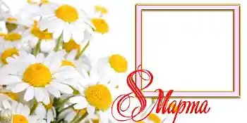 Texto na moldura: 8 de março