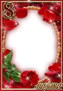 Texto na moldura: 8 de março