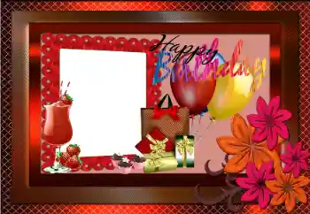 Texto na moldura: Happy Birthday!