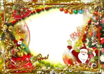 PhotoEffect da categoria Postais de Ano Novo № 1447. Texto na moldura: Feliz Ano Novo!