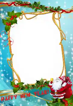 PhotoEffect da categoria Postais de Ano Novo № 3307. Texto na moldura: Happy New Year!