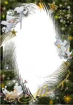 PhotoEffect da categoria Postais de Ano Novo № 33990. Texto na moldura: Feliz Ano Novo!