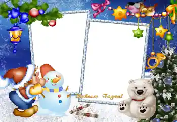 PhotoEffect da categoria Postais de Ano Novo № 3620. Texto na moldura: Feliz Ano Novo!