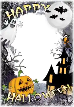Texto na moldura: Happy Halloween