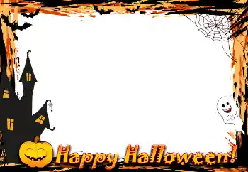 Texto na moldura: Happy Halloween