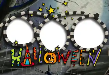 Texto na moldura: Happy Halloween Texto na moldura: Happy Halloween