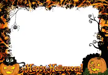 Texto na moldura: Happy Halloween Texto na moldura: Happy Halloween