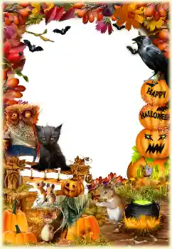 Texto na moldura: Happy Halloween Texto na moldura: Happy Halloween