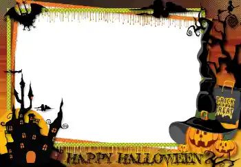 Texto na moldura: Happy Halloween Texto na moldura: Happy Halloween