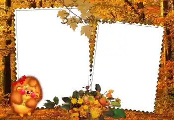PhotoEffect da categoria Outono № 84130. Texto na moldura: Золотая осень
